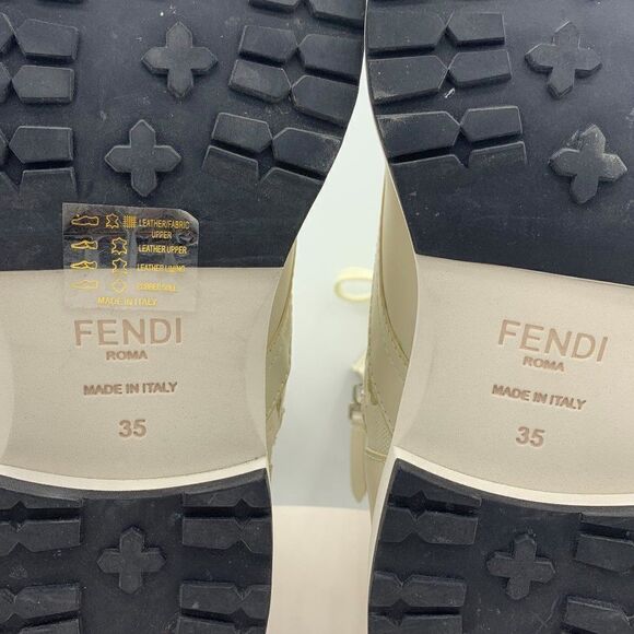 Fendi biker/combat boot, off white, never worn, zipper close, leather, size 4 - Picture 12 of 16